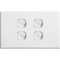 Standard 4 Gang Cover Plate | Pack of 10 | Durable Material & Electrical Compliance | Dexton
