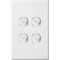 Standard Four Gang Switch | 16 Amps | Slim Design & Vertical Orientation by Dexton