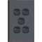 Five Gang Switch 16A | Black Finish | Multi-Circuit Control | Durable Design by Dexton