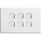 Standard 6 Gang Cover Plate | Pack of 10 | Durable Material & Electrical Compliance | Dexton