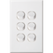 Standard Six Gang Switch | 16 Amps Rating | Slim Vertical Design | Indoor Use by Dexton