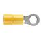 PRE-INSULATED RING TERMINAL (0.2-0.5MM CABLE) YELLOW 5MM STUD DOUBLE GRIP