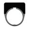 Pushbutton Legend Plate 1/2 Round | Black Field Color | Customizable Blank Design | White Lettering by Eaton