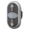 Double Actuator Push Button Switch | Momentary Action | White Lens & Black Body | RMQ-Titan by Eaton