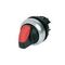 Illuminated Selector Switch | Maintained 2-Position | Red Thumb-Grip Actuator | Titanium Bezel by Eaton