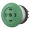 Mushroom Push Button Switch | Momentary Action | Green Color | Titanium Bezel by Eaton