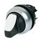 Illuminated Selector Switch | 3-Position Momentary Operation | White Actuator & Titanium Bezel by Eaton