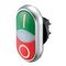 Double Actuator Push Button Switch | Momentary Operation | Non-Flush Design | White Lens with Indicators by Eaton