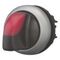 Illuminated Selector Switch | Maintained 3-Position | Red Actuator & Titanium Bezel by Eaton