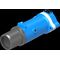 PL 1100V 425A 6P Plug Blue wW FLP Removable Body