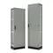 Cable chamber with door & perforated mounting plate – 300w x 1800h x 375d – Grey