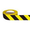Yellow & Black Stripe Hazard Tape | 75mm Width | Weather Resistant & High Visibility | 50m Length by Tuff