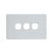 Grid Plate 3 Gang - White