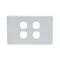 Grid Plate 4 Gang - White