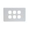 Grid Plate 6 Gang - White