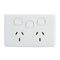 AVOL Power Point 2 Gang Single Pole | 1 Extra switch | 250VAC 10A | White | Horizontal