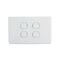 AVOL 4 Gang Light Switch 10A | White | Horizontal