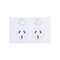 AVOL Power Point 2 Gang Double Pole | 250VAC 10A | White | Horizontal