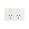 AVOL Power Point 2 Gang Double Pole | Left 10A, Right 15A | 250VAC | White | Horizontal