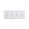 AVOL Power Point 4 Gang Double Pole | 250VAC 10A | White | Horizontal