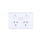 AVOL Power Point 2 Gang Double Pole | 1 Extra Switch | 250VAC 10A | White | Horizontal