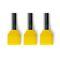 Bootlace Terminal Pre-Insulated Twin Yellow 2x 6mm² 100 Pack