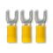 Crimp Terminal Pre-Insulated Fork 5mm Cable 4-6mm² Yellow 50 Pack