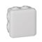 Square Plexo box with 7 direct entry membrane glands - IP55 IK07 - 80x80x45 mm - grey RAL 7035
