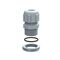 Cable gland plastic - IP 68 - ISO 12 - clamping capacity 4-6 mm - RAL 7001