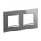 French and German standard plate square version 2x2 modules - reflective stainless steel