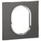 Arteor™ - British standard plate round version 3 modules 1 gang - Brushed Metal - Black