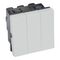 Arteor™ - 2 x 2-way + 1-way switch 20 AX 250 V~ - 3-gang - 2 modules - Soft Alu