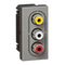 Arteor™ - 3 x RCA socket - 1 module - Magnesium