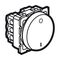 Arteor™ - 2-way double pole switch - 20 AX - 250 V~ - round - 2 modules - White