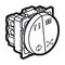 Arteor™ - Double switch curtain control - 10 A - 2 round modules - White