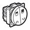 Arteor™ - Double switch for electric roller blinds control - 10A -2 round mod -magn