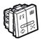 Arteor™ - Double push-button for curtain control - 10 A - 2 modules - Magnesium
