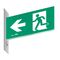 Legrand E3 LED Exit Sign Diffuser with Stainless Steel Wall Plate on the Left - Running Man Left Single Sided