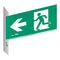 Legrand E3 LED Exit Sign Diffuser with Stainless Steel Wall Plate on the Left - Running Man Left Double Sided