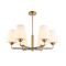 ABBEY: Interior Traditional 6 Lamps Opal Glass Pendant Lights