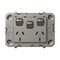 Legrand Arteor 770 Series 10A 2 Gang Horizontal Double Power Point with Extra Switch Magnesium