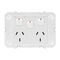 Legrand Arteor 770 Series 10A 2 Gang Horizontal Double Power Point with Extra Switch White