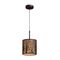 AUTUMN: Small Round Aged Bronze with Amber Lining Pendant Light