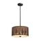 AUTUMN: Large Drum Aged Bronze with Amber Lining Pendant Light