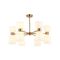 CLESSIDRA:  Interior Mirror Finish Smokey Black / Opal Glass Ellipse x12 Round Base Pendant Lights