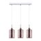 ESPEJO4: Interior Iron & Rose Gold Oblong Glass with Dotted Effect Pendant Lights