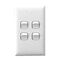 HPM Standard 10A 4 Gang Single Pole Double Throw Vertical Switch White