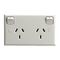 HPM Standard 10A Double Power Point with Safety Shutters White