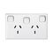 HPM Standard 10A Double Power Point with Extra Switch White