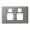 HPM Linea 2 Gang Power Point Coverplate Gunmetal